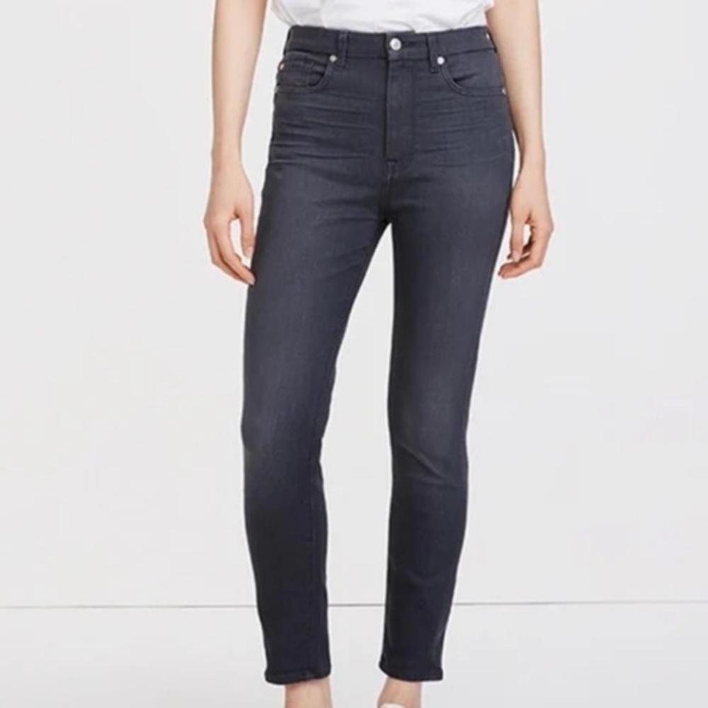 7 FOR ALL MANKIND 29 high waist ankle skinny Jean in Evening Grey